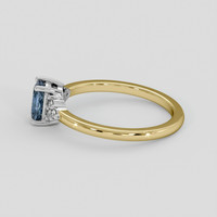0.98 Ct. Greyish Blue Sapphire Ring, 18K White & Yellow 4