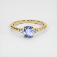 0.76 Ct. Blue Sapphire Ring, 10K Yellow Gold 1