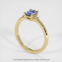 0.76 Ct. Blue Sapphire Ring, 10K Yellow Gold 2
