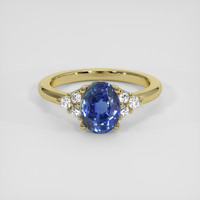 2.18 Ct. Blue Sapphire Ring, 10K Yellow Gold 1