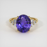 4.42 Ct. Violet Tanzanite Ring, 10K Yellow Gold 1