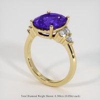 4.42 Ct. Violet Tanzanite Ring, 10K Yellow Gold 2