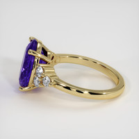 4.42 Ct. Violet Tanzanite Ring, 10K Yellow Gold 4