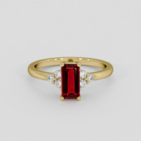 0.99 Ct. Ruby Ring, 10K Yellow Gold 1