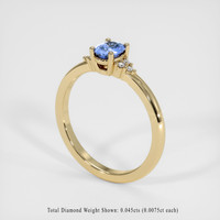 0.46 Ct. Blue Sapphire Ring, 10K Yellow Gold 2
