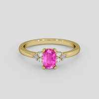 0.69 Ct. Pink Sapphire Ring, 10K Yellow Gold 1