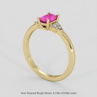 0.69 Ct. Pink Sapphire Ring, 10K Yellow Gold 2
