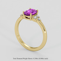 2.05 Ct. Pinkish Purple Sapphire Ring, 10K Yellow Gold 2