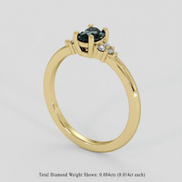 0.50 Ct. Bluish Green Sapphire Ring, 10K Yellow Gold 2