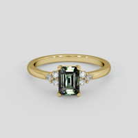 1.22 Ct. Green Sapphire Ring, 10K Yellow Gold 1
