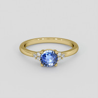 0.97 Ct. Blue Sapphire Ring, 10K Yellow Gold 1