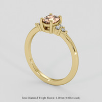 0.69 Ct. Padparadscha Sapphire Ring, 10K Yellow Gold 2