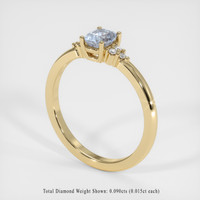 0.94 Ct. Greyish Blue Sapphire Ring, 10K Yellow Gold 2