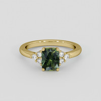 1.60 Ct. Yellowish Green Sapphire Ring, 10K Yellow Gold 1