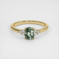 0.77 Ct. Green Sapphire Ring, 10K Yellow Gold 1