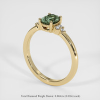 0.77 Ct. Green Sapphire Ring, 10K Yellow Gold 2