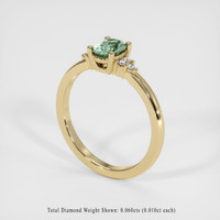 0.58 Ct. Green Sapphire Ring, 10K Yellow Gold 2