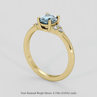 1.32 Ct. Greenish Blue Sapphire Ring, 10K Yellow Gold 2