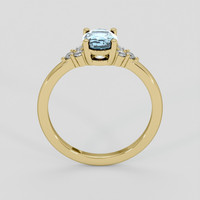 1.32 Ct. Greenish Blue Sapphire Ring, 10K Yellow Gold 3