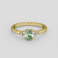 0.63 Ct. Green Sapphire Ring, 10K Yellow Gold 1