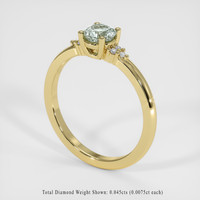 0.74 Ct. Green Sapphire Ring, 10K Yellow Gold 2