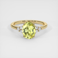 2.30 Ct. Greenish Yellow Sapphire Ring, 10K Yellow Gold 1