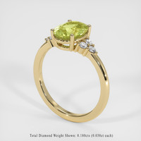 2.30 Ct. Greenish Yellow Sapphire Ring, 10K Yellow Gold 2