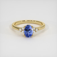0.85 Ct. Blue Sapphire Ring, 14K Yellow Gold 1