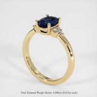 0.89 Ct. Sapphire Ring, 14K Yellow Gold 2