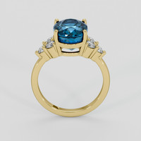 6.64 Ct. Greenish Blue Zircon Ring, 14K Yellow Gold 3