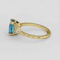 2.88 Ct. Blue Zircon Ring, 14K Yellow Gold 4