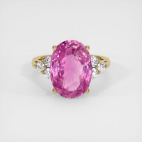 6.38 Ct. Pink Sapphire Ring, 14K Yellow Gold 1