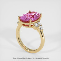 6.38 Ct. Pink Sapphire Ring, 14K Yellow Gold 2