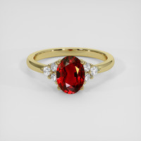 1.67 Ct. Ruby Ring, 14K Yellow Gold 1