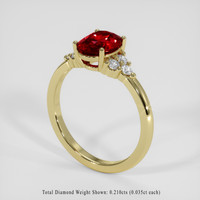 1.67 Ct. Ruby Ring, 14K Yellow Gold 2