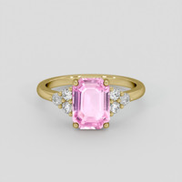 2.54 Ct. Padparadscha Sapphire Ring, 14K Yellow Gold 1