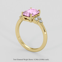 2.54 Ct. Padparadscha Sapphire Ring, 14K Yellow Gold 2