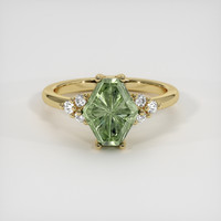 3.72 Ct. Green Sapphire Ring, 14K Yellow Gold 1