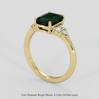 2.00 Ct. Bluish Green Sapphire Ring, 14K Yellow Gold 2