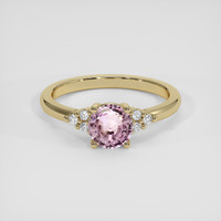 0.94 Ct. Pink Sapphire Ring, 14K Yellow Gold 1