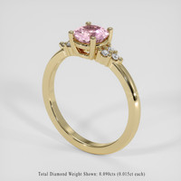 0.94 Ct. Pink Sapphire Ring, 14K Yellow Gold 2