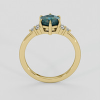 1.47 Ct. Bluish Green Sapphire Ring, 14K Yellow Gold 3