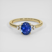 1.08 Ct. Blue Sapphire Ring, 14K Yellow Gold 1