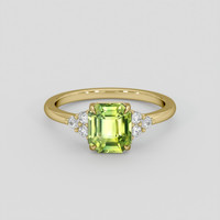1.67 Ct. Yellowish Green Sapphire Ring, 14K Yellow Gold 1