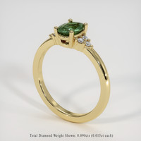 0.73 Ct. Green Sapphire Ring, 14K Yellow Gold 2