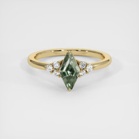 0.97 Ct. Green Sapphire Ring, 14K Yellow Gold 1