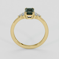 1.13 Ct. Bluish Green Sapphire Ring, 14K Yellow Gold 3