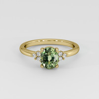 1.73 Ct. Green Sapphire Ring, 14K Yellow Gold 1