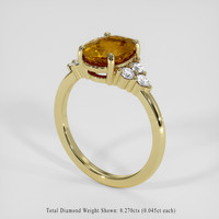 2.78 Ct. Yellowish Orange Sapphire Ring, 14K Yellow Gold 2