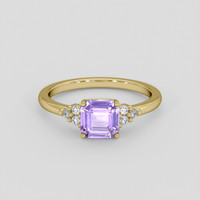 1.36 Ct. Purple Sapphire Ring, 14K Yellow Gold 1
